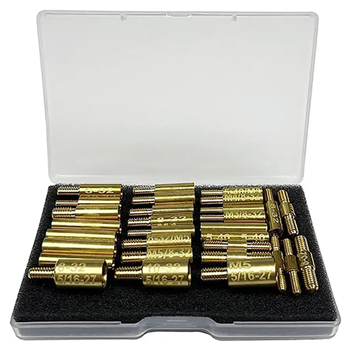 বন্দুক ক্লিনিং রড ফিটিং অ্যাডাপ্টার 30 পিসি প্যাক 5-40 8-32 10-32 5/16-27 পুরুষ এবং মহিলা রড সংযোগকারীতে M3 M4 M5 থ্রেড