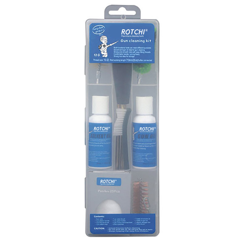 তেলের বোতল সহ স্বচ্ছ বক্স এয়ারগান গান ক্লিনিং কিট